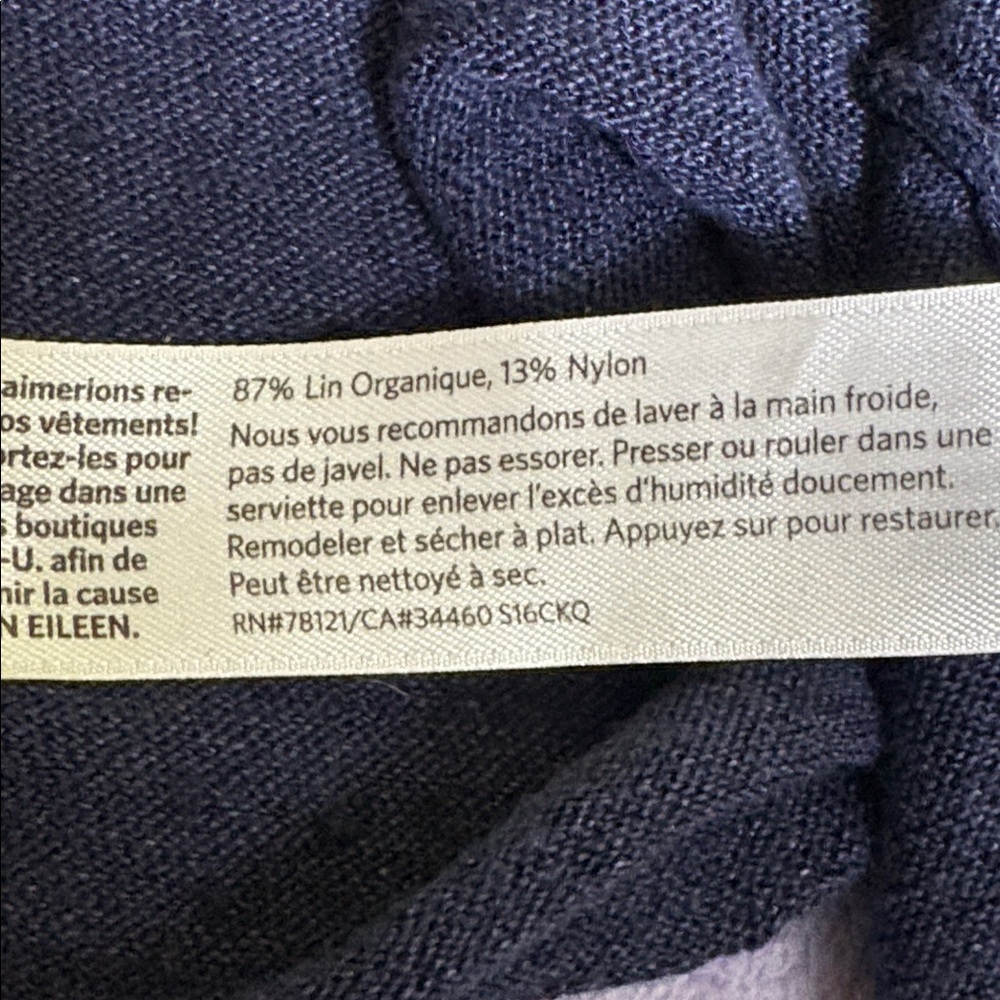 Eileen Fisher Deep Blue Long Sleeve Top - Picture 7 of 10